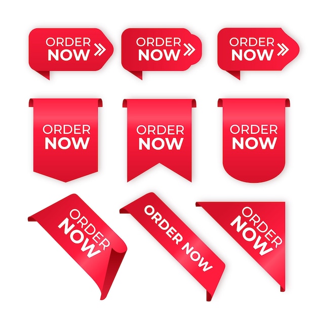 Free Vector order now label collection