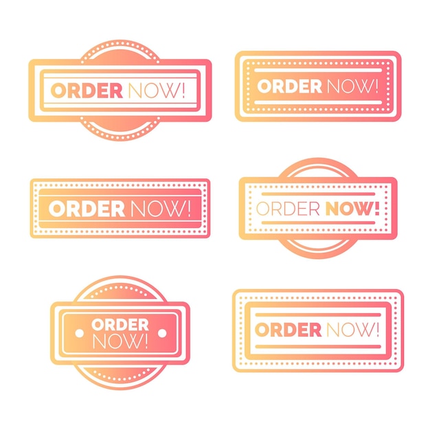 Free Vector order now - sticker collection