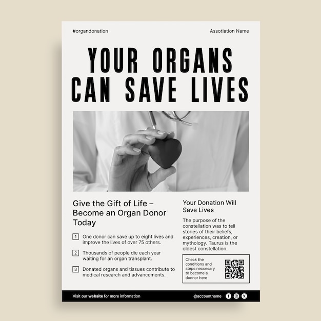 Organ donation flyer template design