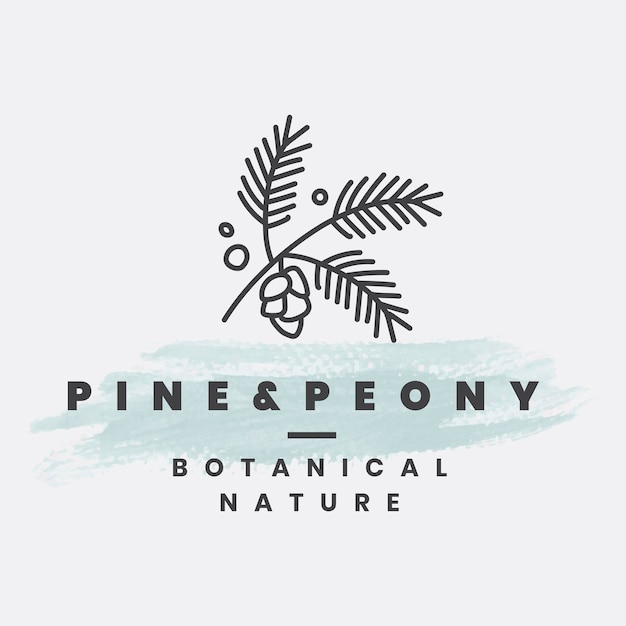 Free Vector organic botanical logo template, leaf illustration for business vector