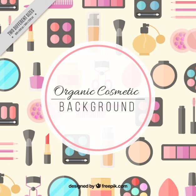 Free Vector organic cosmetic products background 