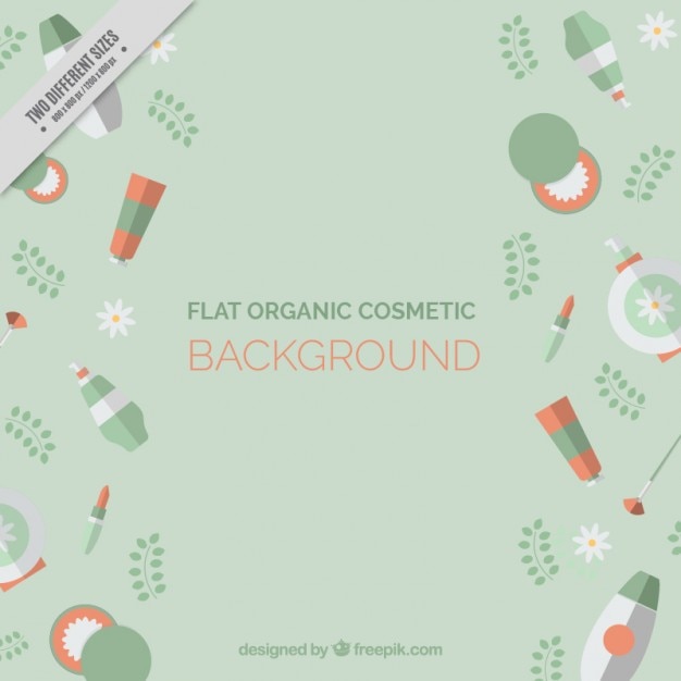 Free vector organic cosmetics background, flat style