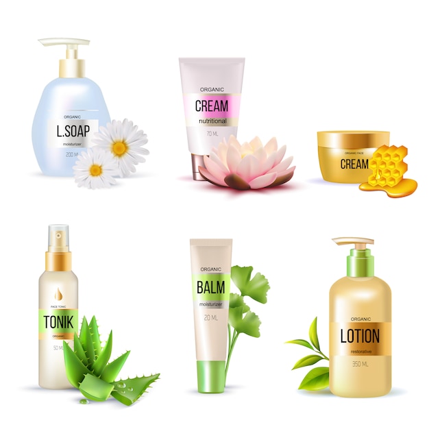 Free Vector organic cosmetics set