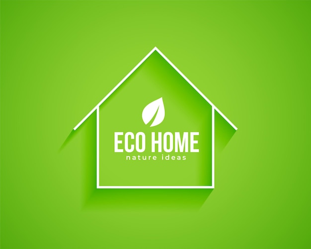 Free Vector organic eco home symbol background with leaf design vector