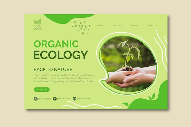 Free Vector organic ecology banner template