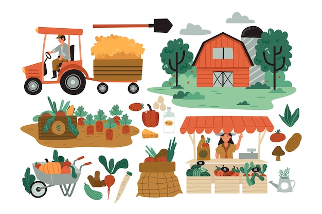 Free Vector organic farming concept