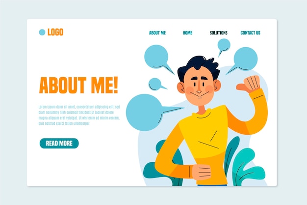 Organic flat about me landing page