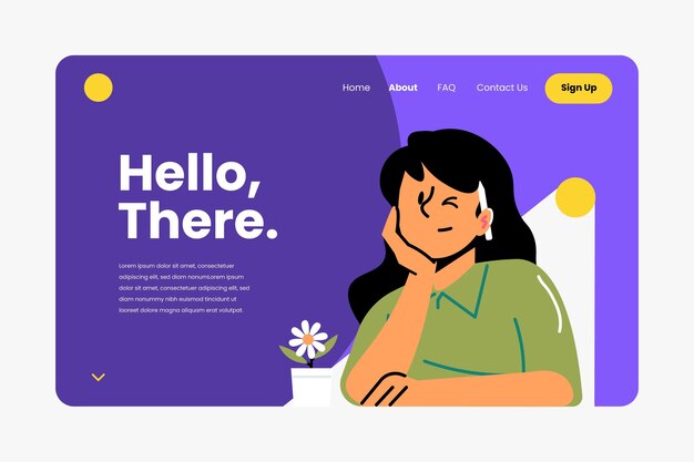 Free Vector organic flat about me landing page