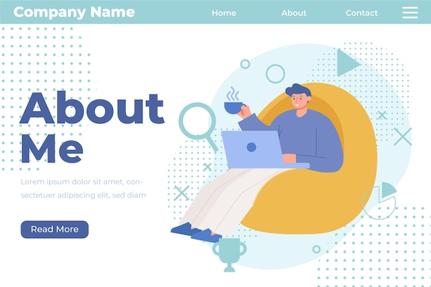 Free Vector organic flat about me web template