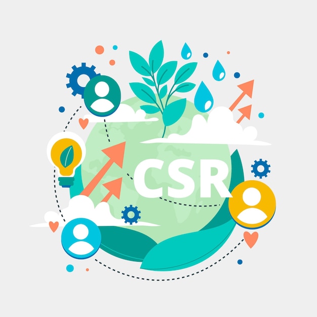 Organic flat abstract csr concept illustrated