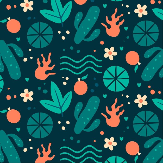 Organic flat abstract element pattern