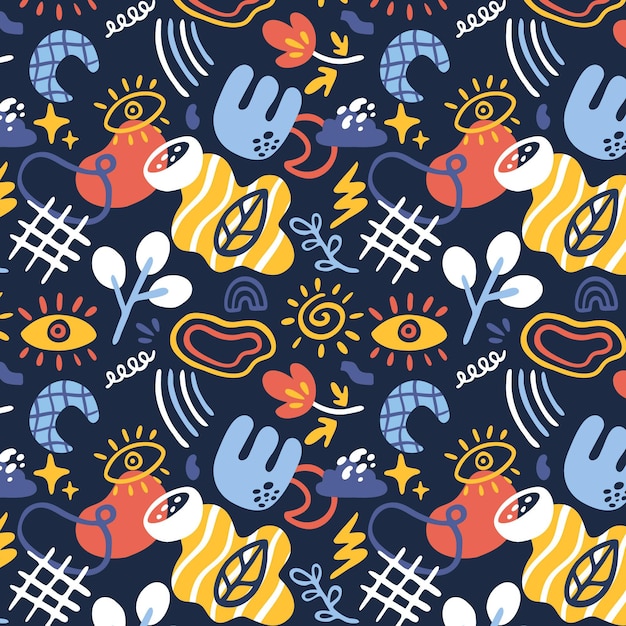 Organic flat abstract element pattern