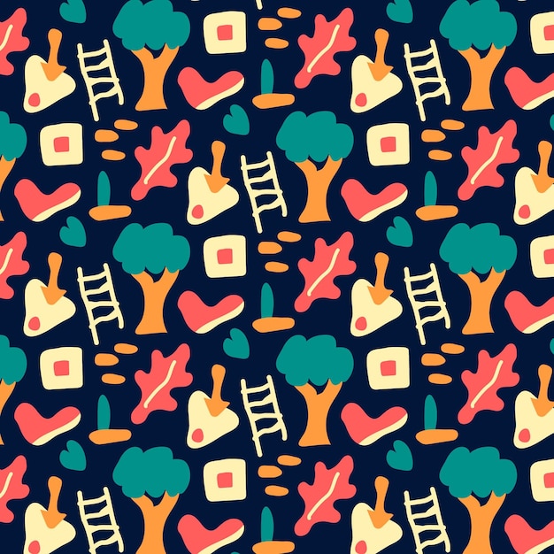 Organic flat abstract element pattern