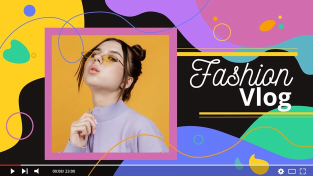 Organic flat abstract fashion youtube thumbnail template