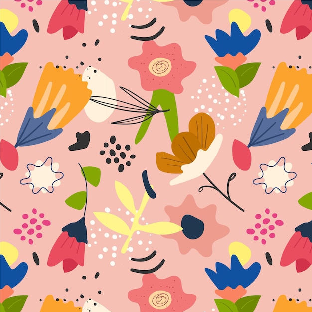 Organic flat abstract floral pattern