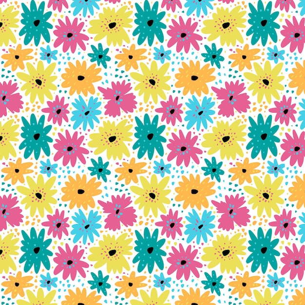 Free Vector organic flat abstract floral pattern