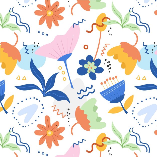 Organic flat abstract floral pattern