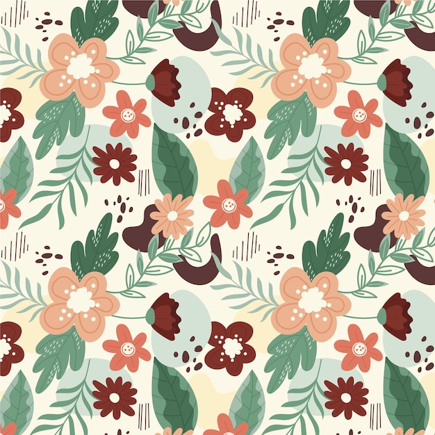 Organic flat abstract floral pattern