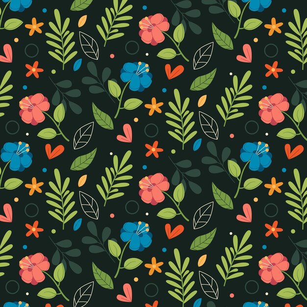 Organic flat abstract floral pattern