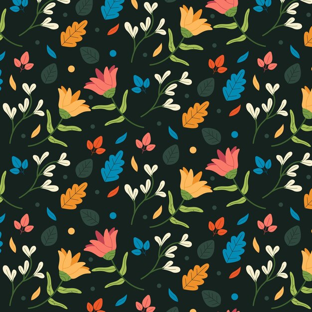 Organic flat abstract floral pattern