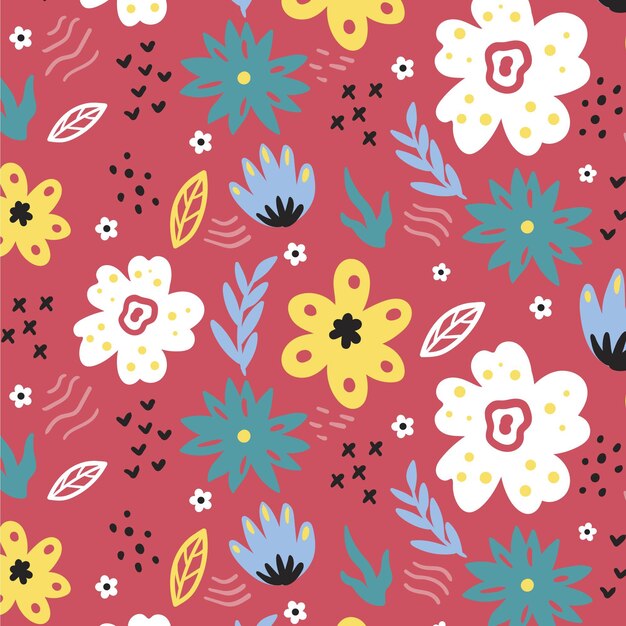 Organic flat abstract floral pattern