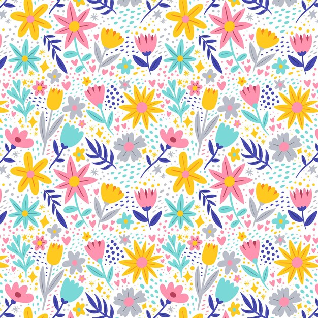 Organic flat abstract floral pattern