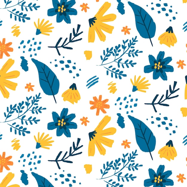 Free Vector organic flat abstract floral pattern