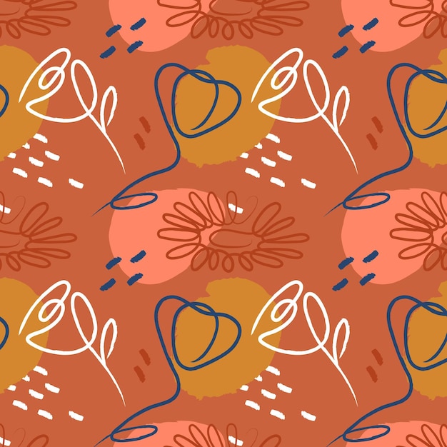 Free Vector organic flat abstract floral pattern