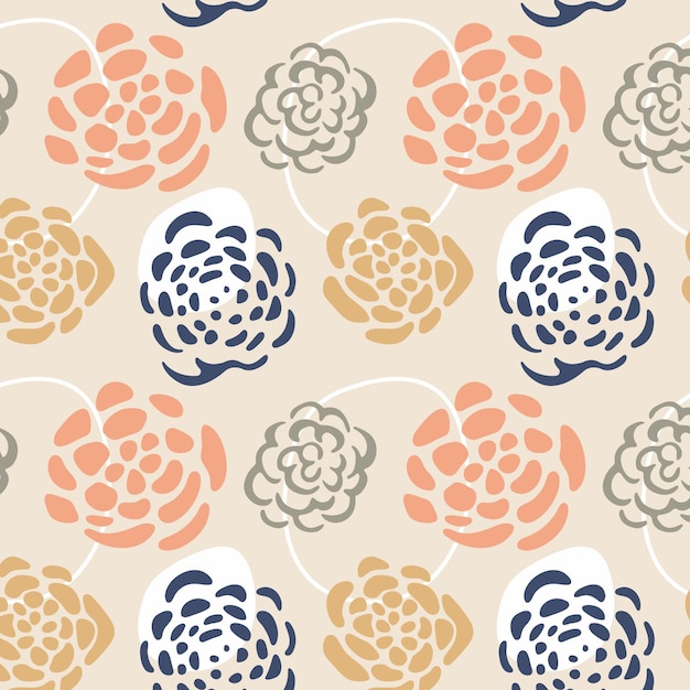 Free Vector organic flat abstract floral pattern