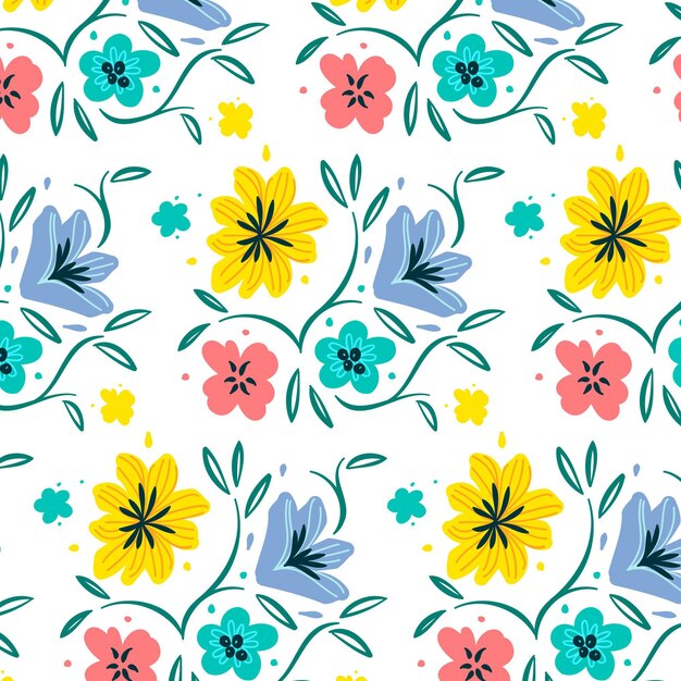 Organic flat abstract floral pattern