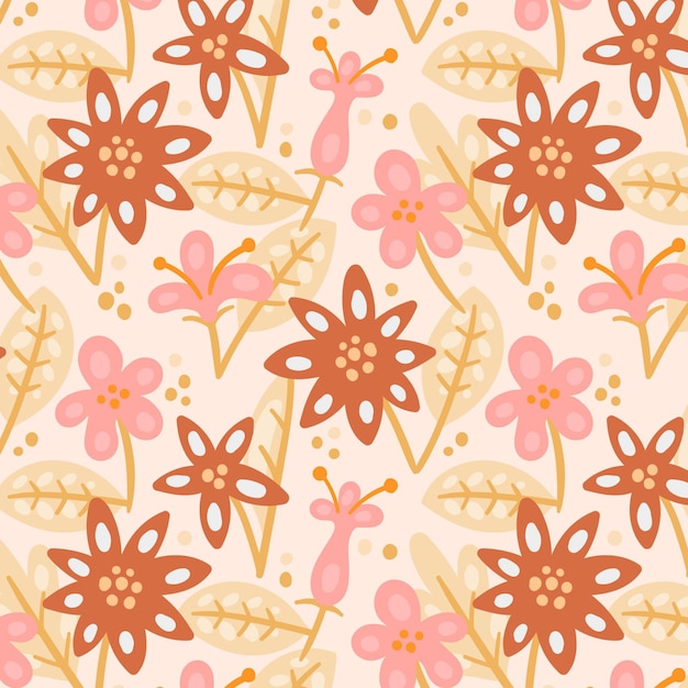 Organic flat abstract floral pattern