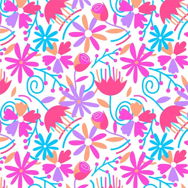 Organic flat abstract floral pattern