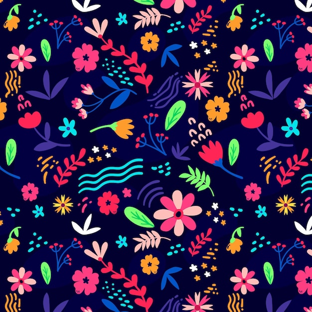 Organic flat abstract floral pattern