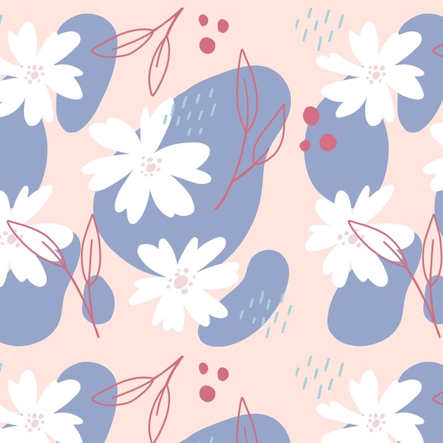 Organic flat abstract floral pattern