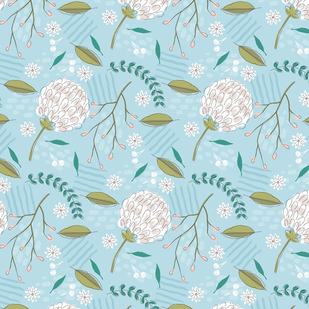 Free vector organic flat abstract floral pattern