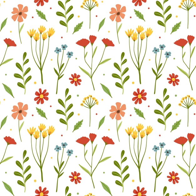 Organic flat abstract floral pattern