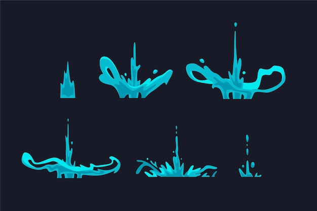 Organic flat animation frames for element