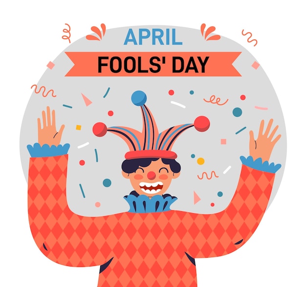 Free Vector organic flat april fools' day illustration