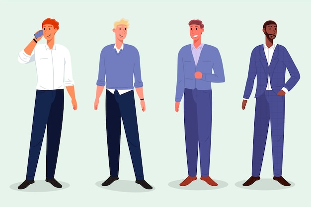 Free Vector organic flat business people collection