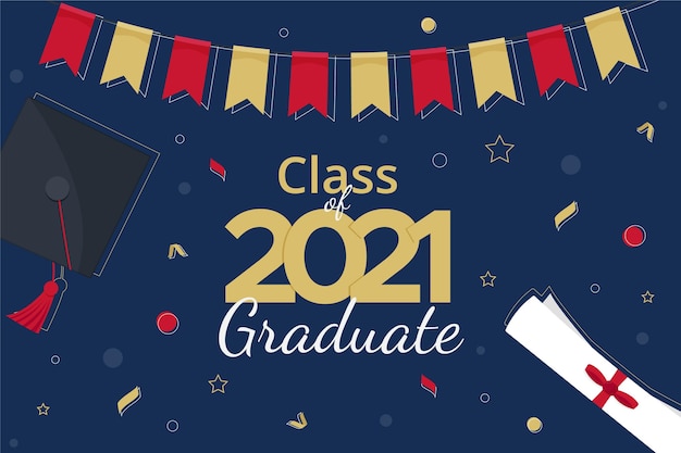 Free Vector organic flat class of 2021 illustration