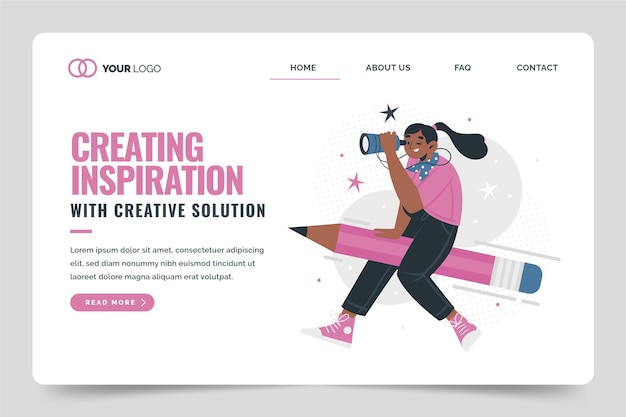 Free Vector organic flat creative solutions web template