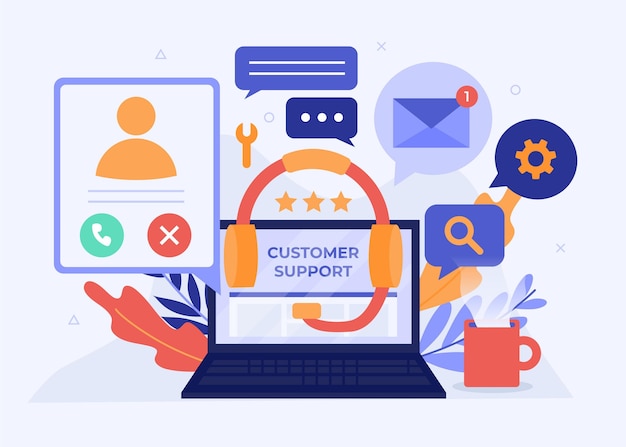 Organic flat customer support illustration