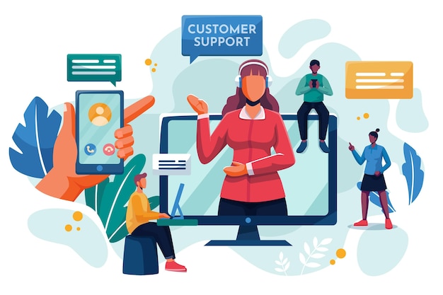 Free Vector organic flat customer support