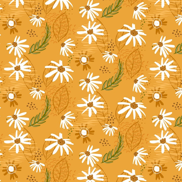 Free Vector organic flat design abstract floral pattern