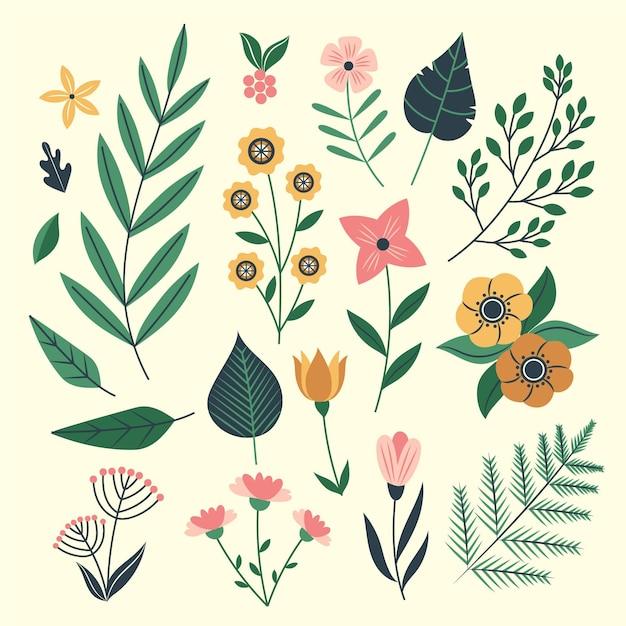 Free Vector organic flat design flowers collection