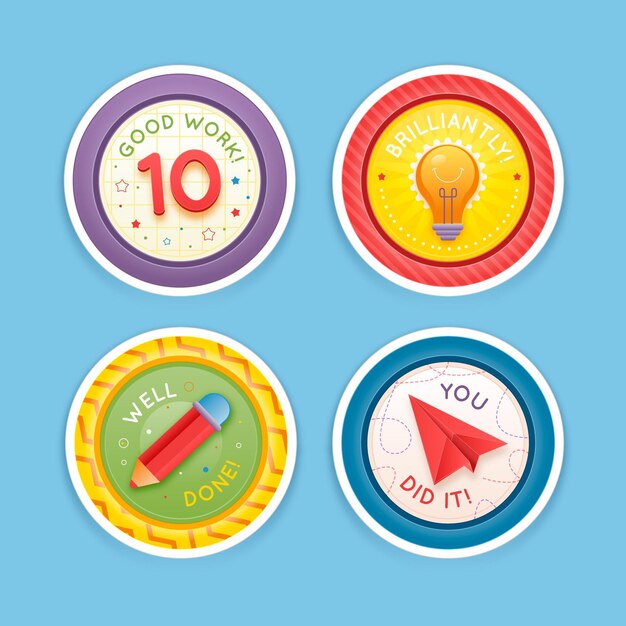 Organic flat design great job stickers pack