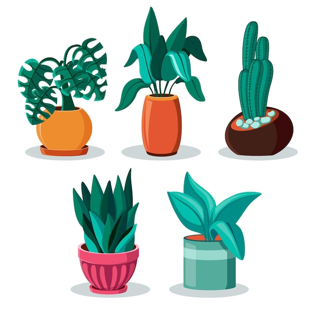 Free Vector organic flat design houseplant collection