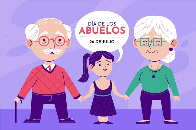 Organic flat dia de los abuelos illustration