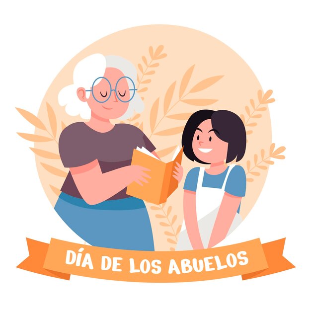 Organic flat dia de los abuelos illustration