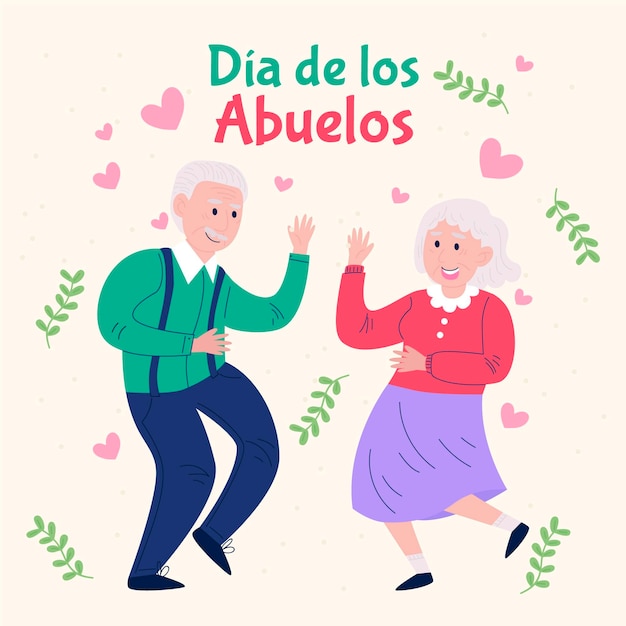 Organic flat dia de los abuelos illustration